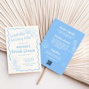 Convite Chá de panela de Conchas e Sinos de Casamento