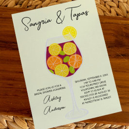 Convite Chá de panela de coquetel espanhol Sangria & Tapas