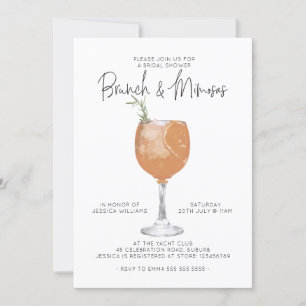 Convite Chá de panela de coquetel Minimalista Brunch e Mim