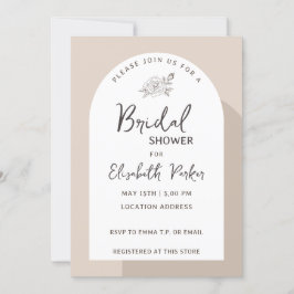 Convite Chá de panela de cor castanha minimalista do estil