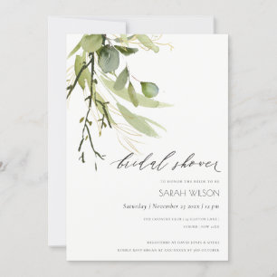 CONVITE CHÁ DE PANELA DE COR DE FOLIAGEM VERDE COM FOLIAG