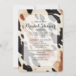 Convite Chá de panela de cowhide castanho preto