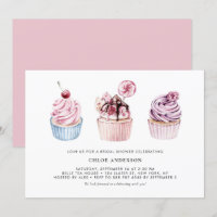 Chá de panela de Cupcakes de Aquarela rosa e roxa