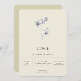 Convite Chá de panela de Daffodil Mínimo Moderno Dourado