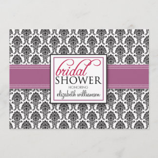 Convite Chá de panela de Damask Elegante (lilac)