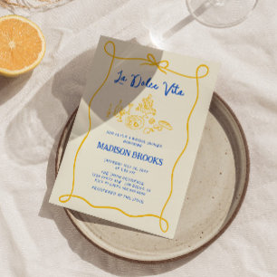 Convite Chá de panela De Desenho Da Mão Italiana La Dolce 