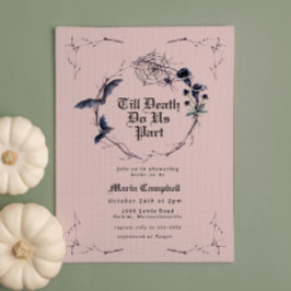 Convite Chá de panela de Dia das Bruxas Preto-Negro