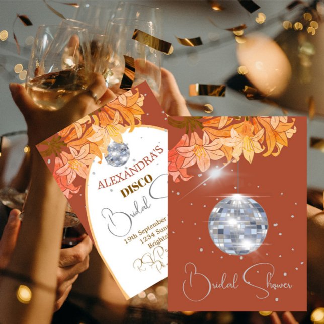 Convite Chá de panela de Disco Laranja de Prata Queimada F (Criador carregado)