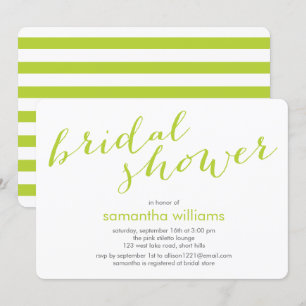 Convite Chá de panela de distribuição verde de Kiwi