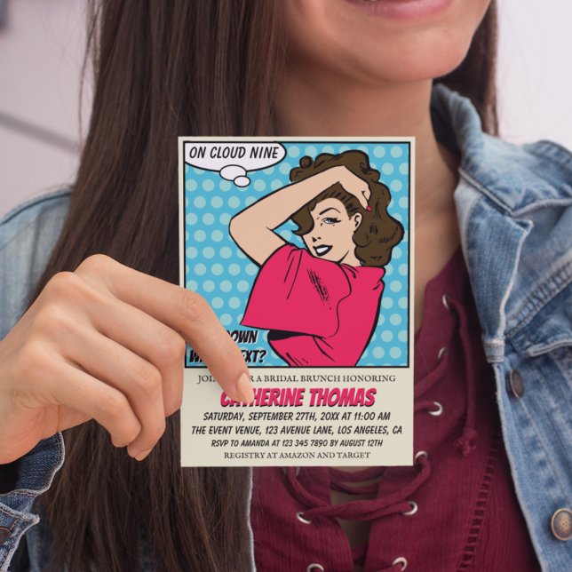 Convite Chá de panela de diversão de Pop de revista em qua (Criador carregado)