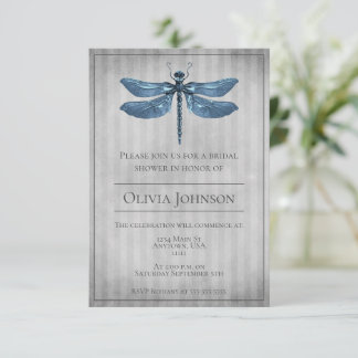 Convite Chá de panela de Dragonfly azul
