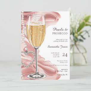 Convite Chá de panela de espuma rosa e prosecco Brunbble