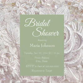 Convite Chá de panela de Estilo Simples Verde Sage