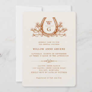 Convite Chá de panela de ferradura Cactus Western Boho