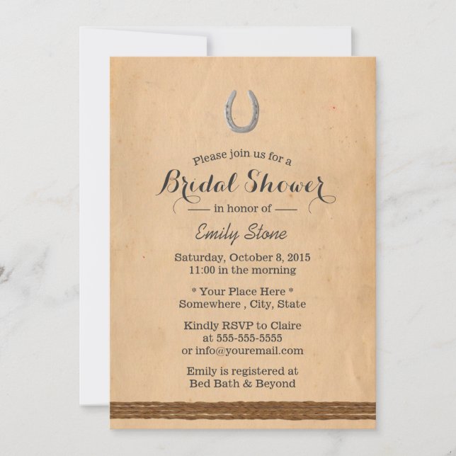 Convite Chá de panela de ferradura russa e vinho (Frente)