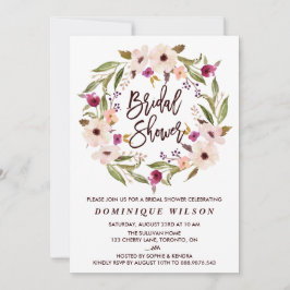 Convite Chá de panela De Ferro Floral Da Boêmia