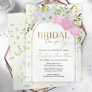 Convite Chá de panela de Festa de Chá Bridal de Primavera