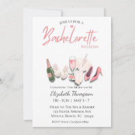 Convite Chá de panela de Fim de Semana do Spa Bachelorette