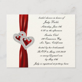 Convite Chá de panela de Fita Vermelha de Corações Persona