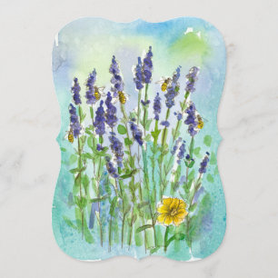 Convite Chá de panela de Flor de Lavanda de Abelhas