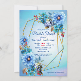 Convite Chá de panela de flor de lua ilustrado com aquarel