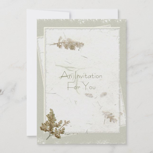 Convite Chá de panela de Flor Pressionado Natural (Frente)