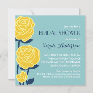 Convite Chá de panela de Flor Primavera de Rosa Amarelo