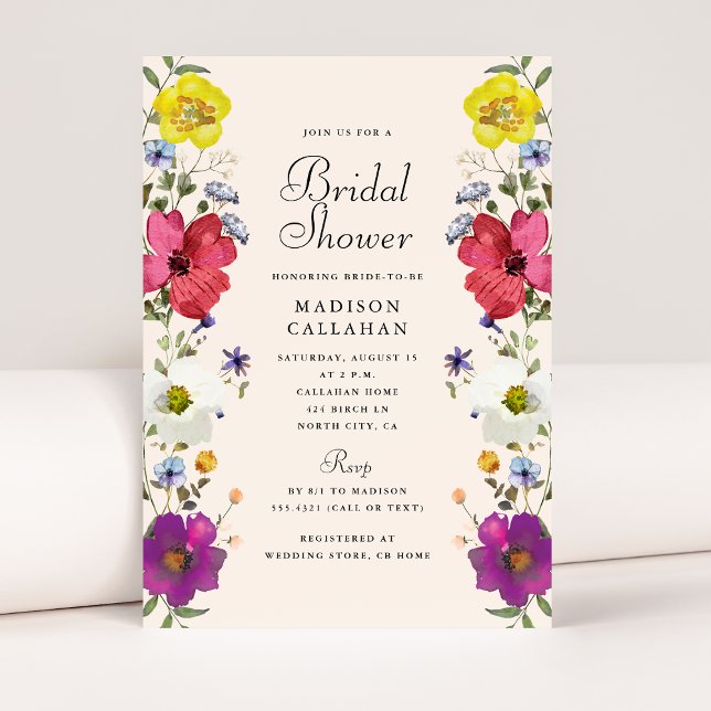 Convite Chá de panela de flor selvagem (Criador carregado)