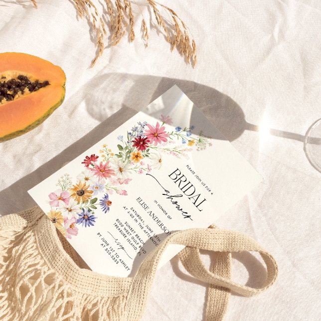 Convite Chá de panela de flor selvagem, Amor em Sangue (WILDFLOWERS BRIDAL SHOWER)