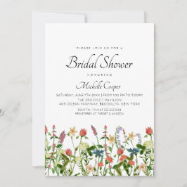 Convite Chá de panela de flor selvagem botânica