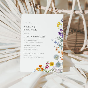 Convite Chá de panela de flor selvagem Colorida