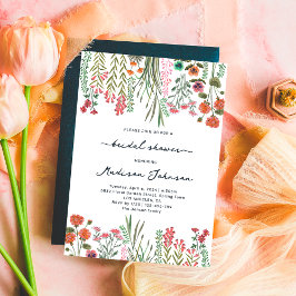 Convite Chá de panela de flor selvagem colorido