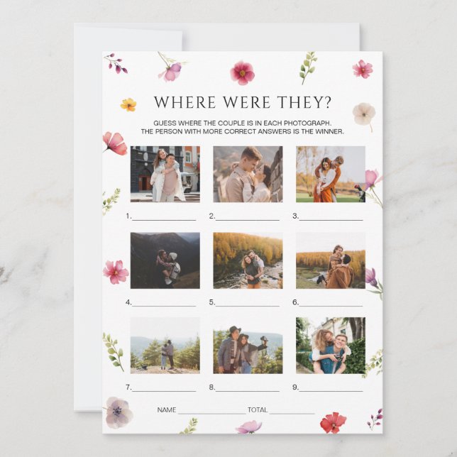 Convite Chá de panela De Flor Selvagem Onde Eles Estavam (Frente)