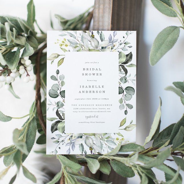 Convite Chá de panela de Florais Azul Dusty (Criador carregado)