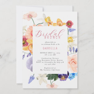 Convite Chá de panela de Florais de Jardim de Aquarela Ele
