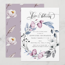 Convite Chá de panela de Flores Azuis e Rosa-Cria