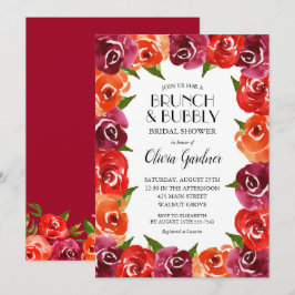 Convite Chá de panela de Flores de Aquarela de Laranja Ver