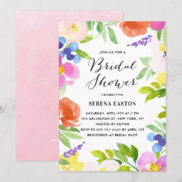 Convite Chá de panela de Flores de Mola de Aquarela