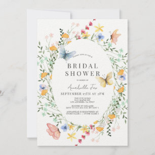 Convite Chá de panela de flores e borboletas