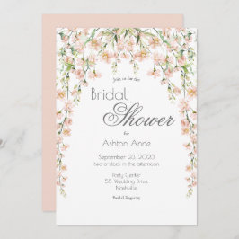 Convite Chá de panela de Flores Florais Florais, Blush, co