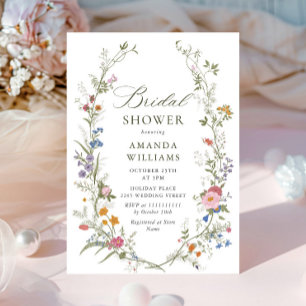 Convite Chá de panela de Flores Florais Pastel Rosa
