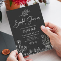 Chá de panela de Flores Pretas Simples Escuras