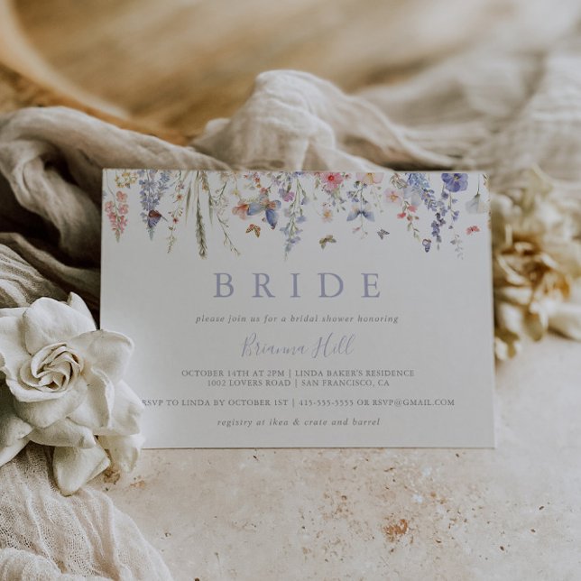 Convite Chá de panela de Flores Selvagem de Verão Multicol (Criador carregado)