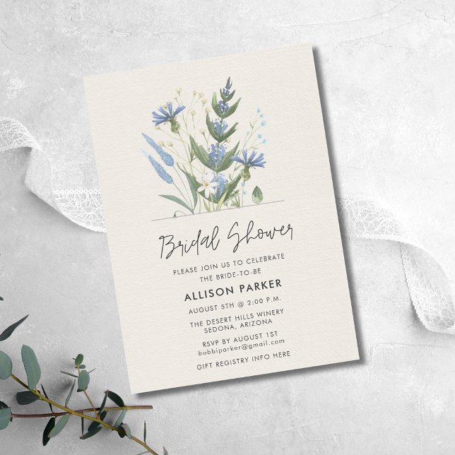 Convite Chá de panela de flores selvagens (Summer Wildflowers Bridal Shower Invitation)