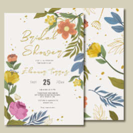 Convite Chá de panela de Flores Selvagens Modernas Chic Bo
