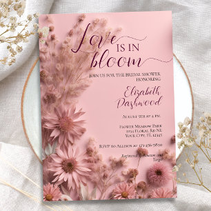 Convite Chá de panela de Flores Selvagens Secas de Boho Co