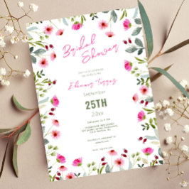 Convite Chá de panela de flores silvestres brilhantes mode