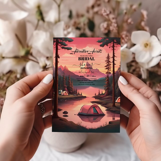 Convite Chá de panela de Floresta de Pinheiros com Aquarel (Criador carregado)