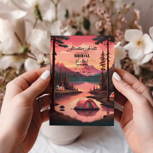 Convite Chá de panela de Floresta de Pinheiros com Aquarel