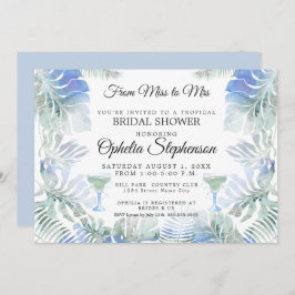 Convite Chá de panela de Folha Verde Azul